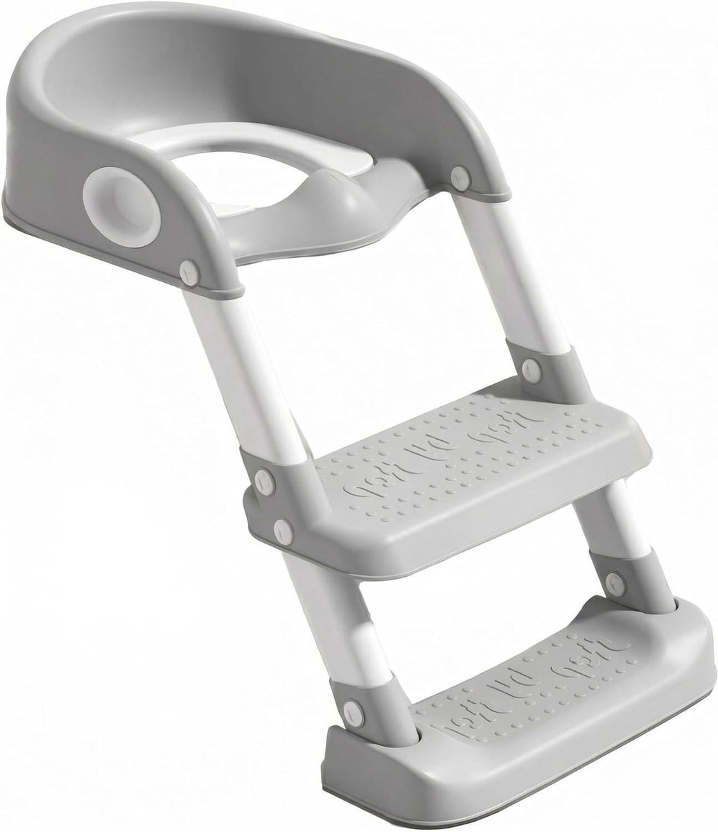 Toilettrainer met Trapje - Zindelijkheidstrainer Kinderen - Zelfstandig Toilet Gebruiken - Afneembare Ladder - 40 x 52 x 40 cm