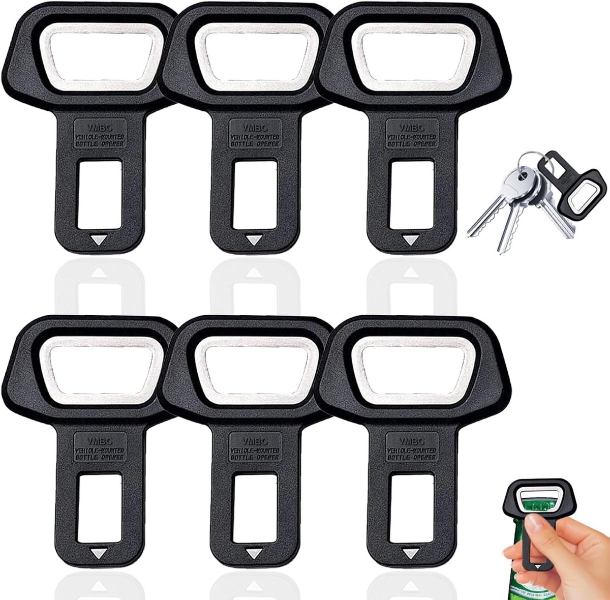 Auto-onderdelen - Zwart - 5 x 2,2 x 6,4 cm - Kunststof en IJzer Fles- en Blikopener - Voor Auto's en SUV's