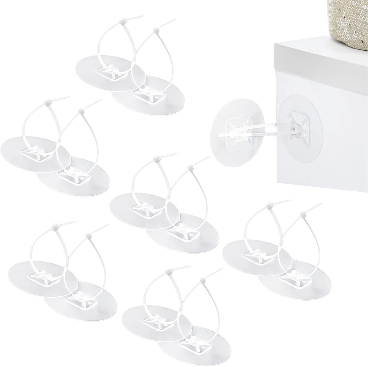 Kinderslot voor kastjes - Transparant - 6,5 x 6,5 cm - Zelfklevende Verankeringsriemen voor Meubels - Veiligheid voor Kinderen en Huisdieren