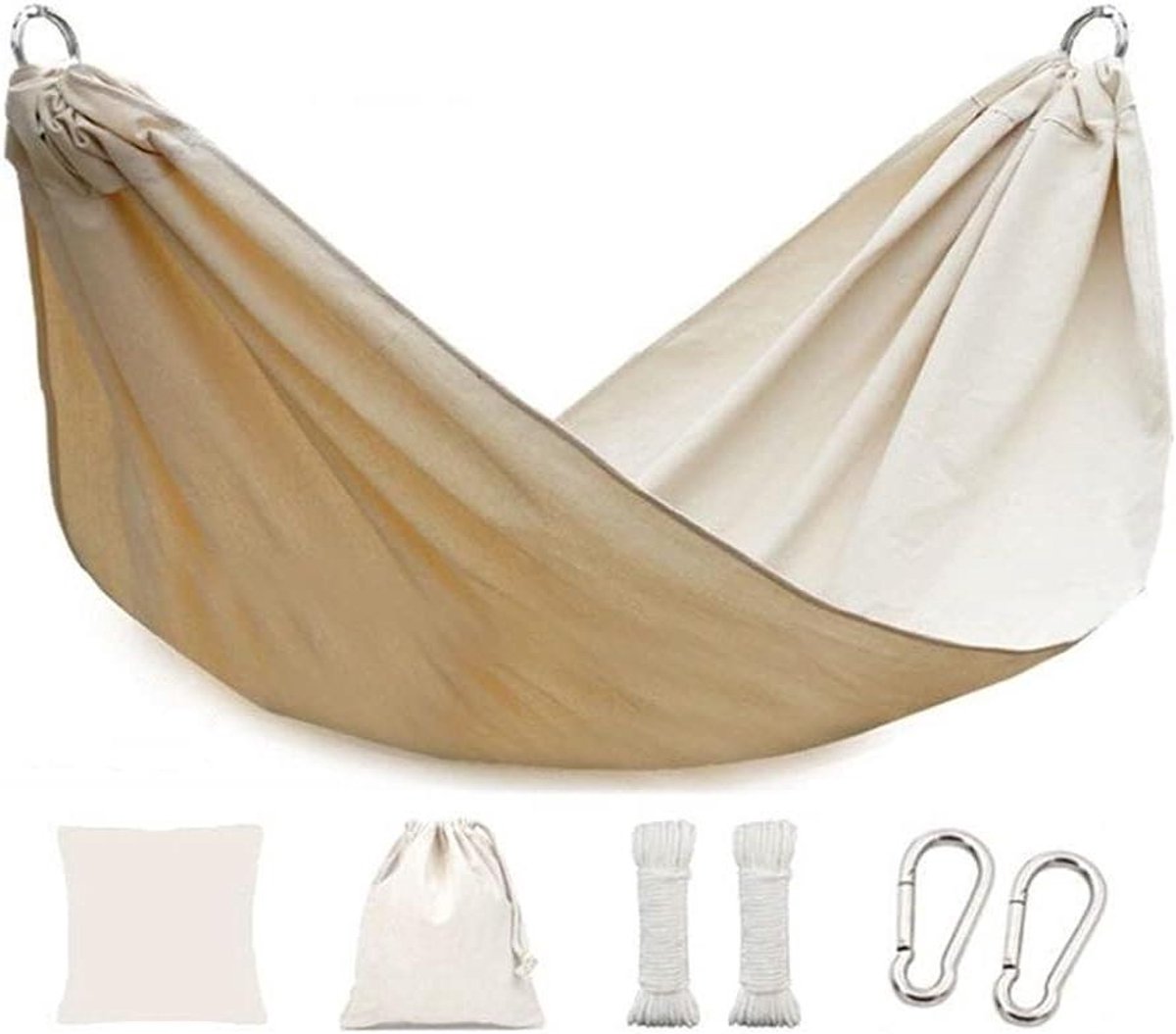 Draagbare hangmat - Stoffen bed - Buiten ontspannen - Met spreidstok - 200x100 cm - One Color