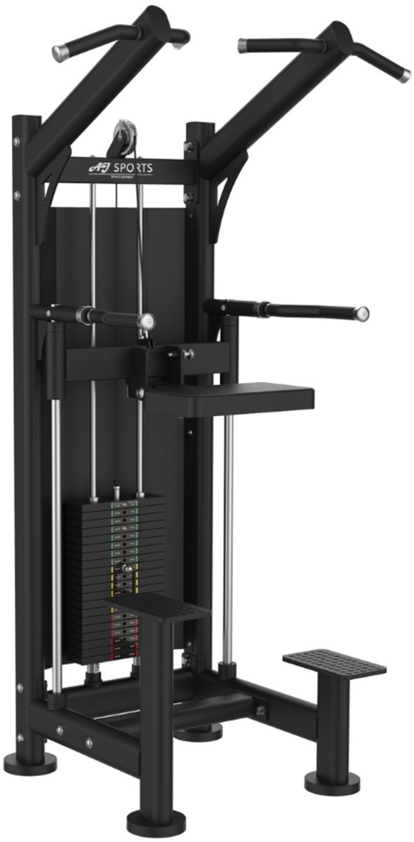 AJ-Sports Assisted Pull Up & Dip Machine – 2-in-1 Pull Up Trainer – Dip Station met Contragewicht – Professioneel