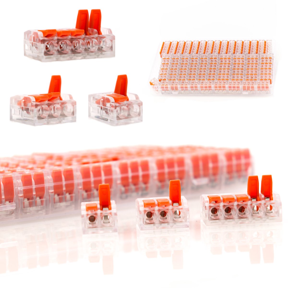 Rosfix Snelkoppelset - Snelkoppelingen 75 Stuks Plastic Organizer - 0,14–4 Mm², 32A, 250V