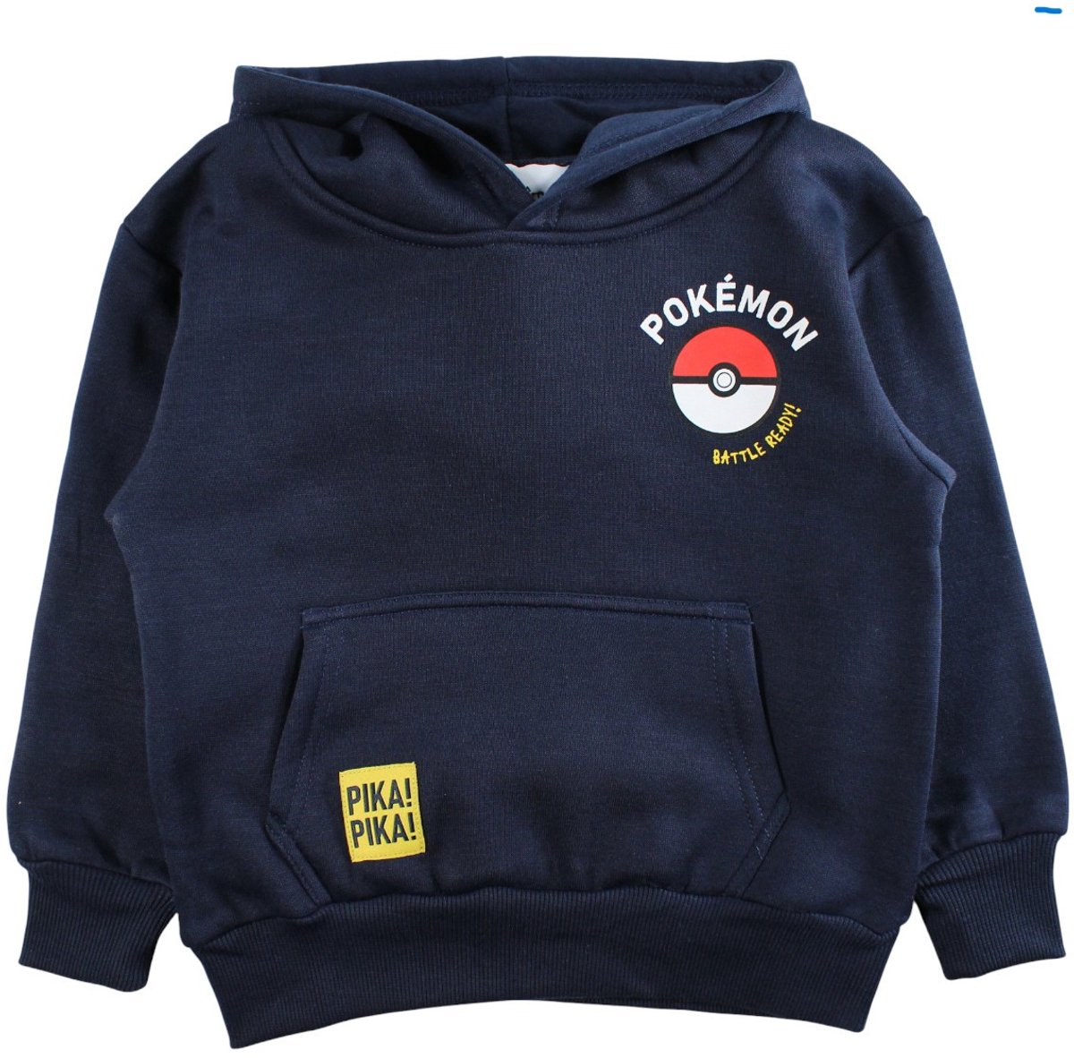 Pokémon Hoodie/Trui Navy - Pikachu Print - Warm & Zacht - Maat 116 - 100% Polyester