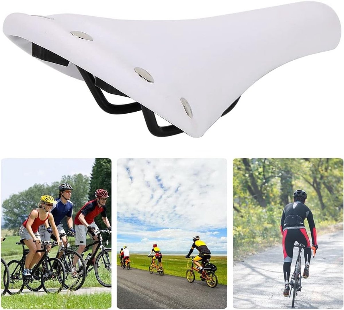 Comfortabel ergonomisch fietszadel - Wit - 27,3 x 15 x 27,3 cm - Schokbestendig en Waterdicht Racefietszadel - Voor Outdoor gebruik