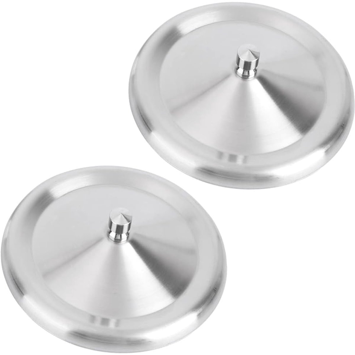 Set van 2 roestvrijstalen deksels voor bekers, 10 cm rond