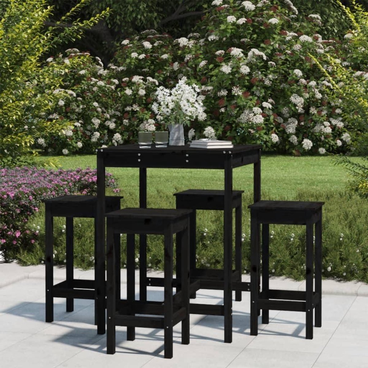 Houten Bar Set - Tuin Bar Meubel - Buiten Eten - Massief Grenenhout - 79 x 41 x 12 cm