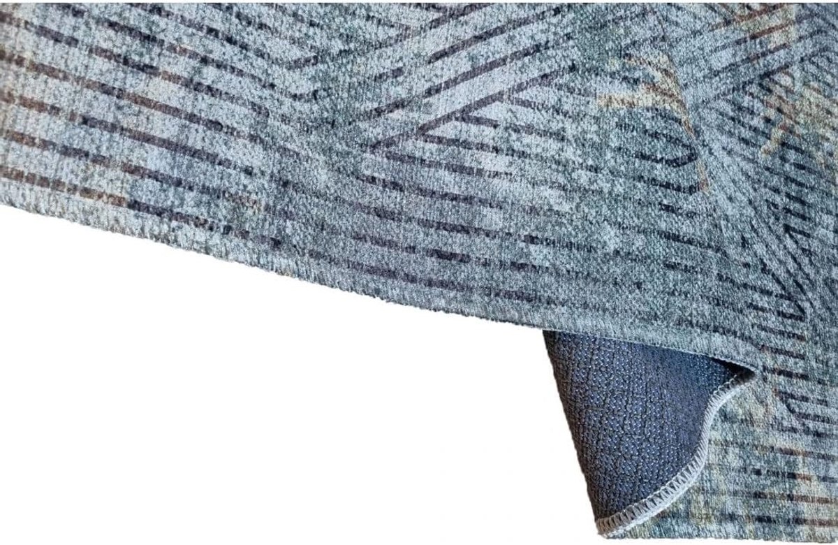 Textiel Tapijt - Groen - 200 x 300 cm - Machinewasbaar en Antislip - Voor Binnen