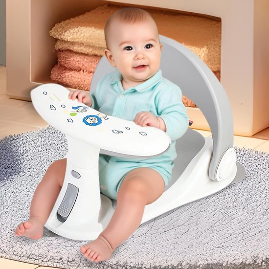 Baby badstoel - Badondersteuning kind - Veilig badderen - Antislip zuignap - 38x32x18cm - Wit — afbeelding 2