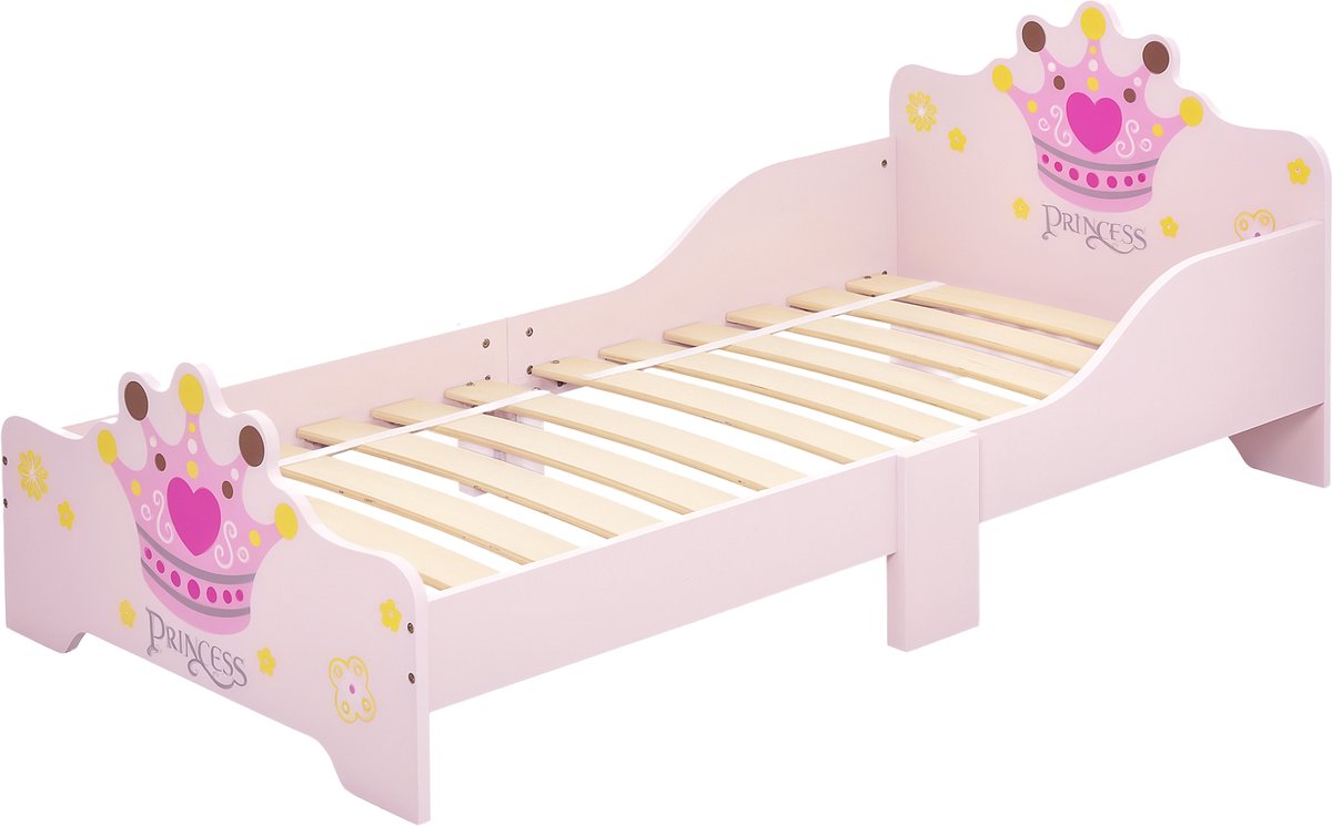 HOMCOM Kinderbed - Hout - 143x73x60cm - Roze