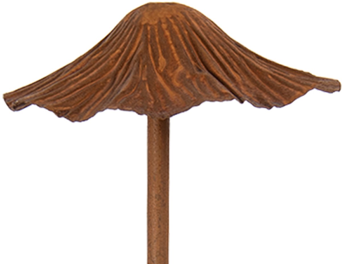 Clayre & Eef Tuinsteker Paddenstoel Bruin Metaal Herfst decoratie