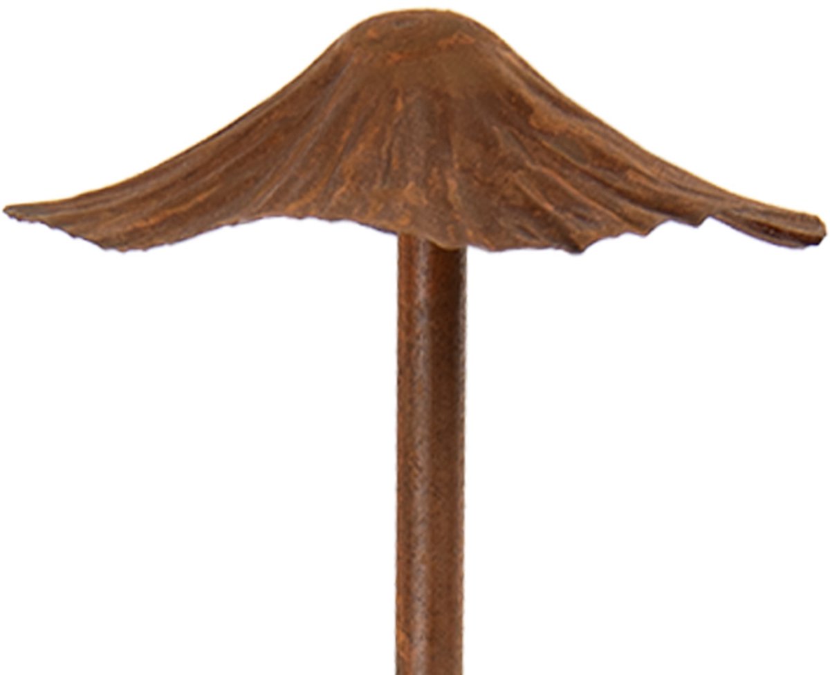Clayre & Eef Tuinsteker Paddenstoel Bruin Metaal Herfst decoratie