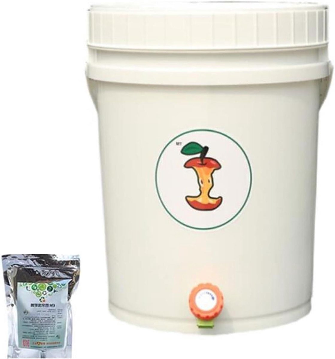 Compostbak Starter Kit - Composteerbak Keuken Bokashi - Voedselrecycling Thuis - Geurarm en Compact - 20L Capaciteit - Wit