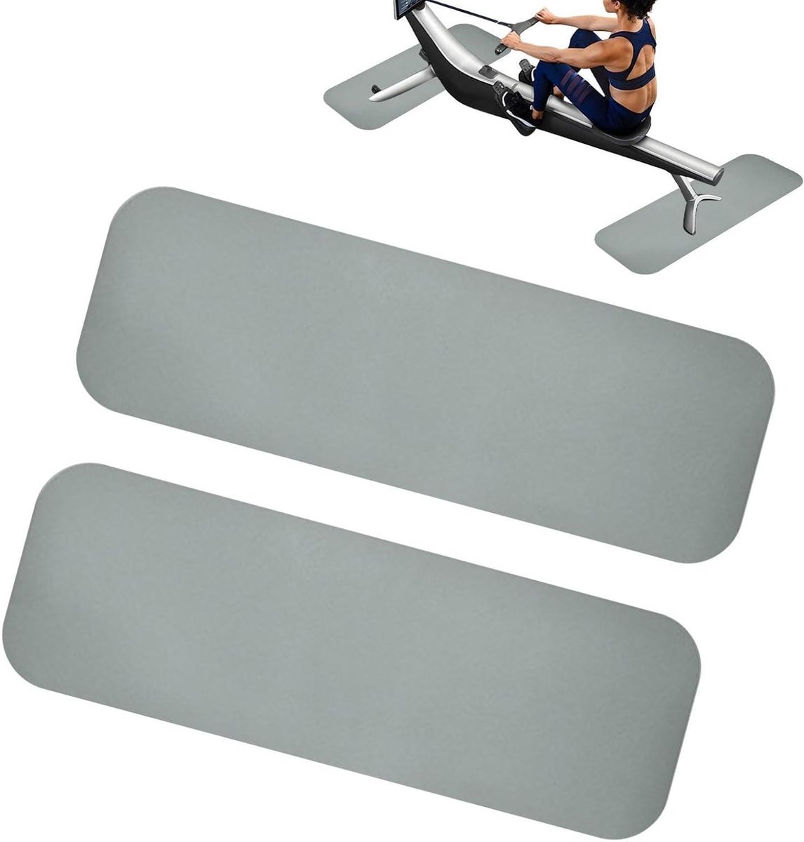 Loopbandmat - Hometrainer mat - Fitness thuis - Antislip en geluiddempend - 65x180 cm - Grijs