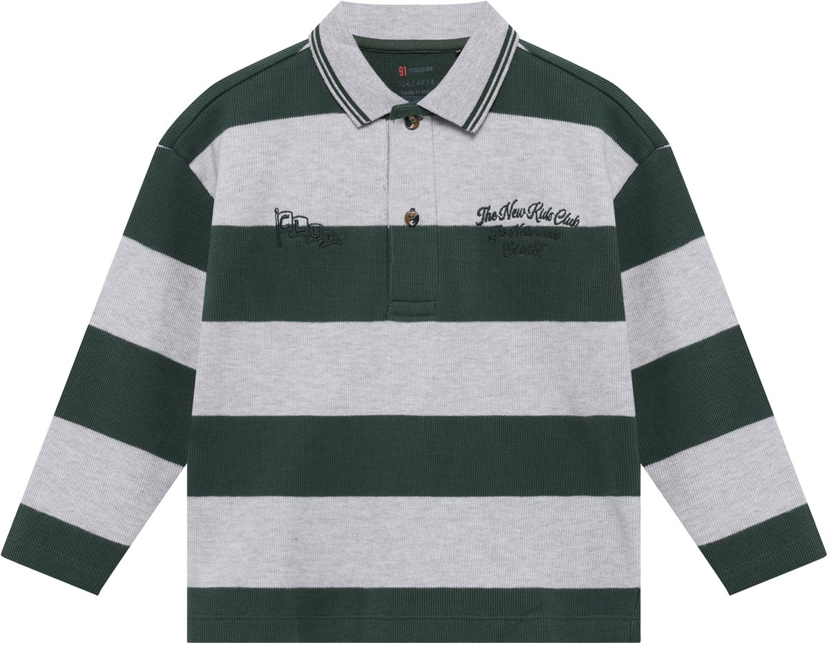 Noppies Poloshirt stripe - Garden Topiary - Maat 140
