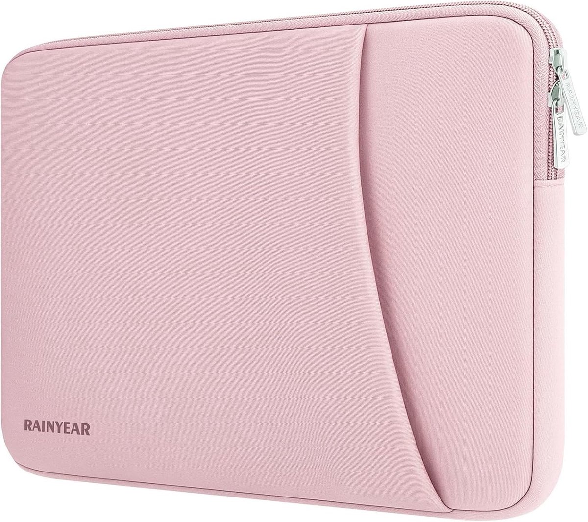 Laptophoes 13.3-14 Inch voor Notebooks en Chromebooks, Beschermende Tas voor Ultrabooks en MacBook Air, Lichtroze met Deksel