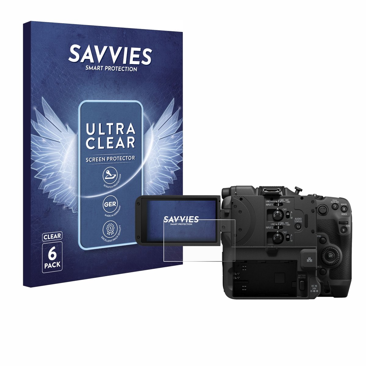 Savvies - Screenprotector voor Canon EOS C400 - Folie Beschermfolie transparant 6 Stuks