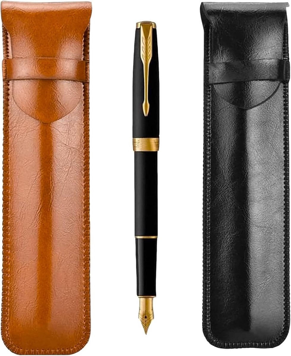 Handgemaakte leren penhouder voor 1-3 pennen, vintage beschermhoes, ideaal voor vulpennen en balpennen