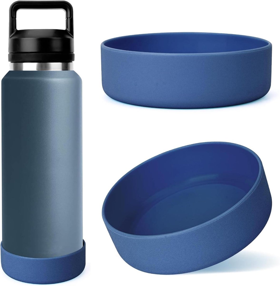 Waterfles Hoezen - Fles Beschermers - Outdoor Activiteiten - Antislip Siliconen - 2 stuks - Blauw