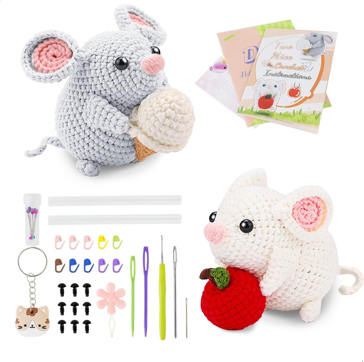 Complete Haakset voor Beginners met Draad, Haaknaalden en Instructies - Ideaal voor Volwassenen en Dieren Amigurumi Creaties