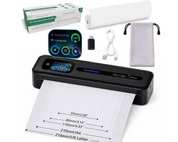 Impressora Térmica® – Imprimante Thermique A4 – 304 DPI – Sans fil Bluetooth – Écran tactile – USB-C – Sans encre – Imprimante mobile