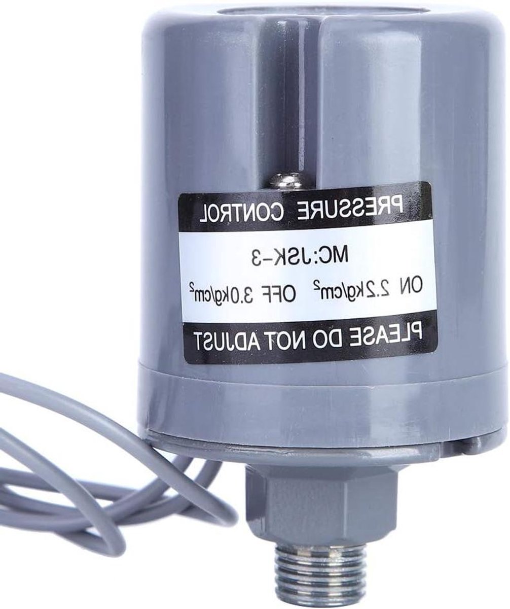 Waterdrukschakelaar - Drukregelaar Pomp - Waterdruk Beheren - Hittebestendig Ontwerp - 2.2-3.0 kg - Grijs