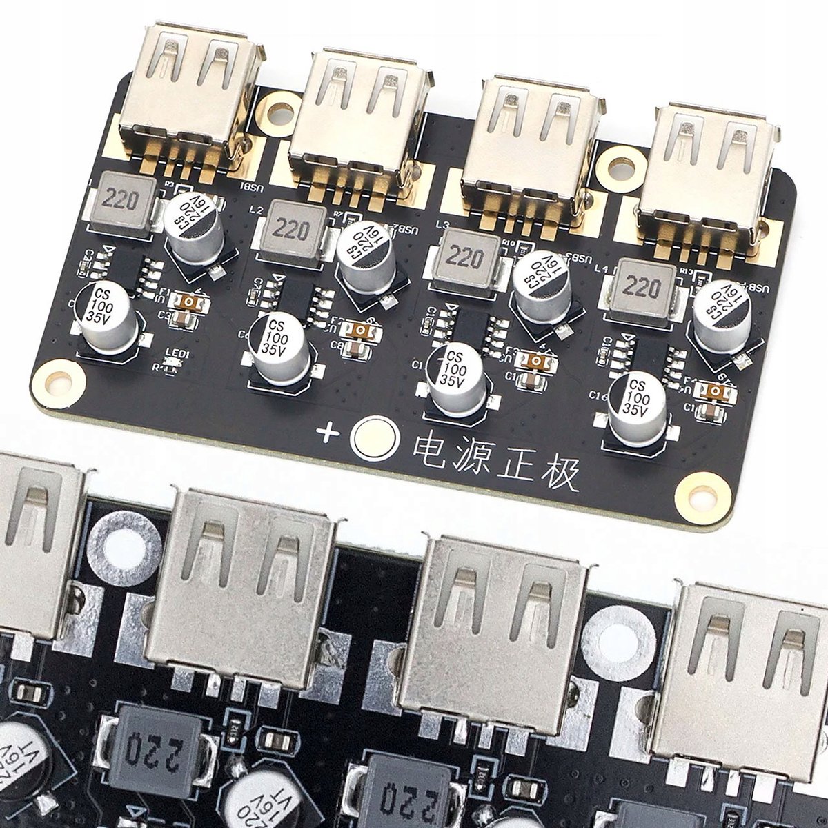 Rosfix Spanningsomzetter Step Down 4-Kanaals - USB 2.0/3.0 Laden - 6–24V In→5V 4×3A, Beveiliging