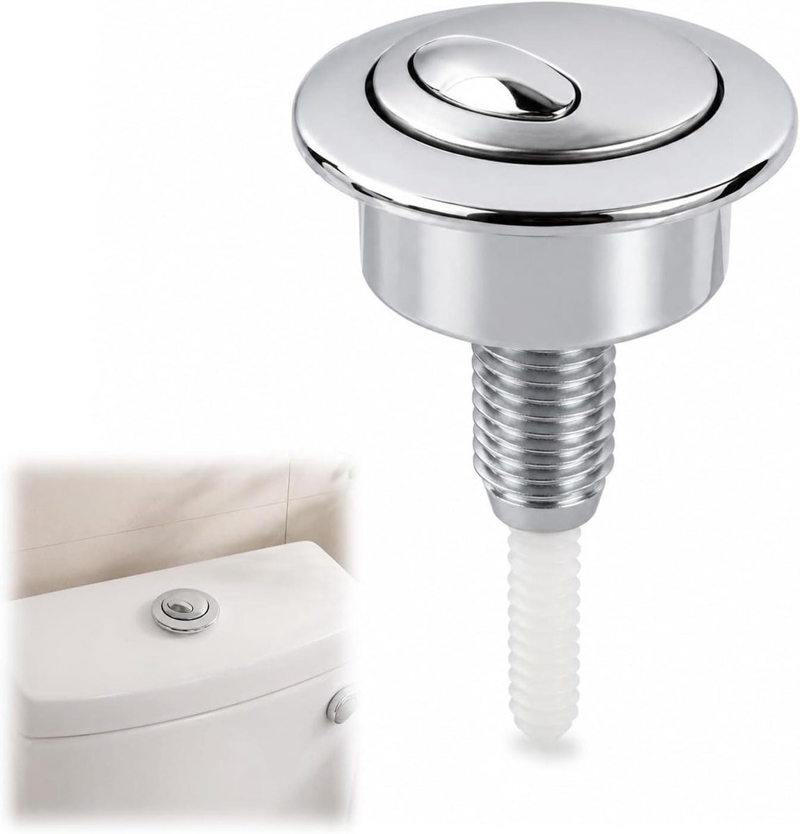 Dubbele Toiletknop - Universele Spoelknop - Waterbesparing Toilet - Eenvoudige Installatie - Standaard Maat - Zwart