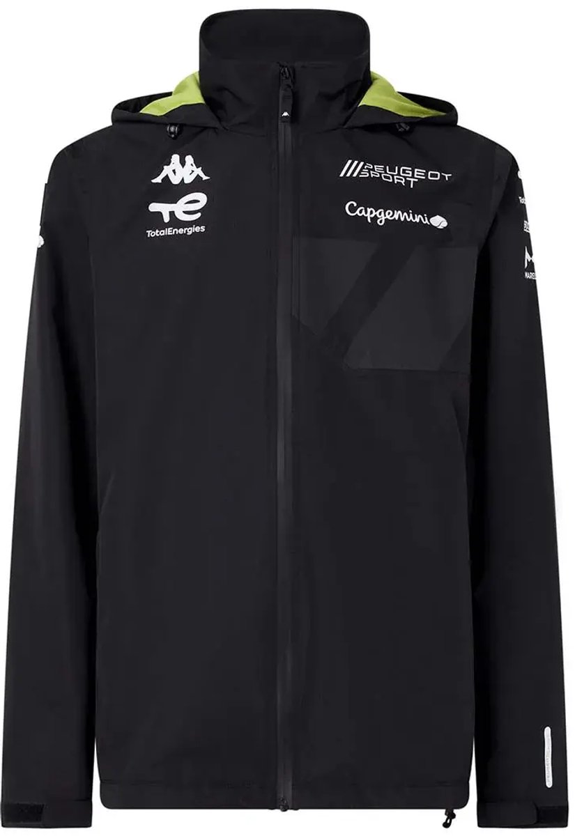 Waterdichte jas Kappa Adverzipo Peugeot Sport Zwart