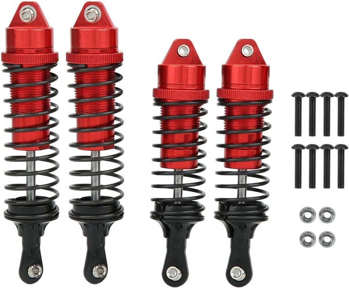 Hoogwaardige Aluminium Shock Absorber Set voor RC Auto's, 4 Stuks Geschikt voor 1/10 Traxxas Slash, Ideaal voor Professionele en Hobbygebruikers