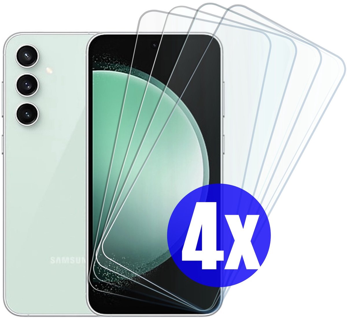 Screenprotector geschikt voor Samsung S23FE (Fan Edition) - Gehard Glas - Tempered Glass Armor Screen Cover - 4 Stuks