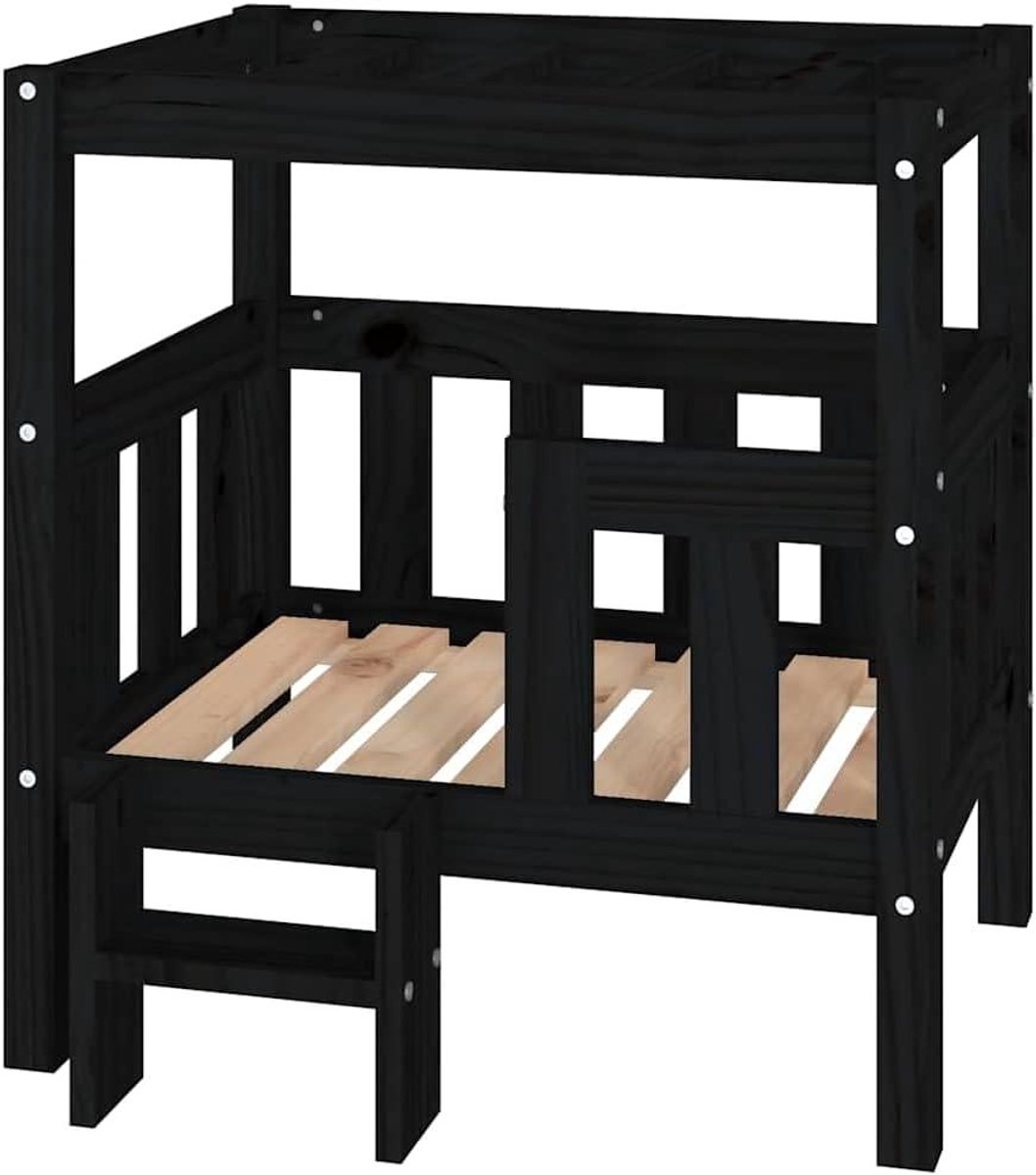 Hondenmand - Huisdierbed - Rustplek Hond - Massief grenenhout - 655 cm - Zwart
