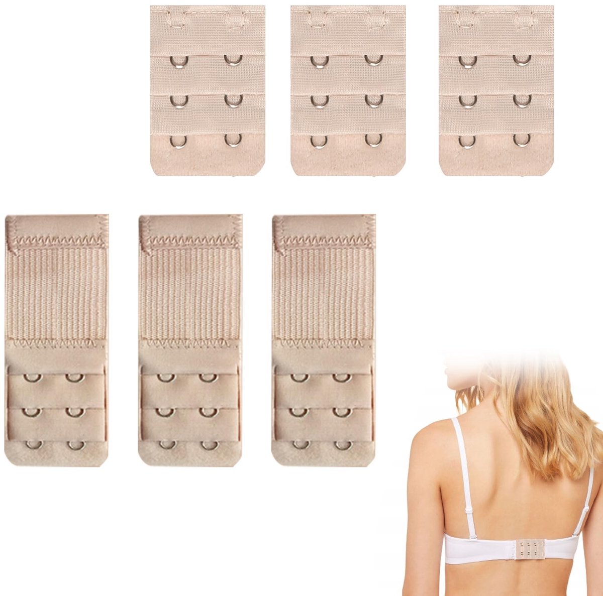 Omgoods - 6 Stuks Elastische Bh Verlengstukken voor Comfort