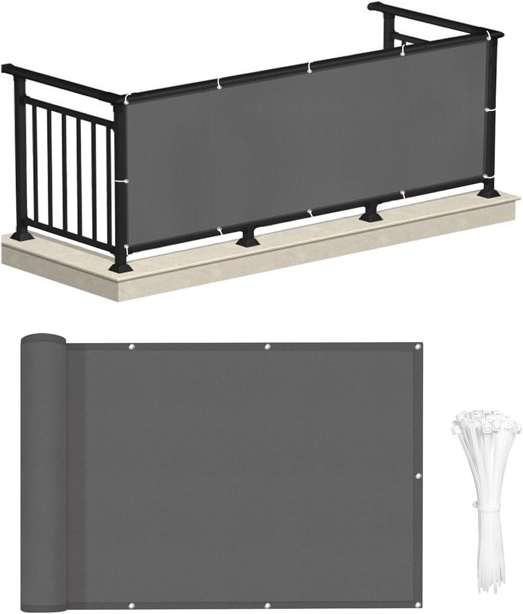 Privacy Scherm voor Balkon 0.9x3m - Waterdichte Bescherming, UV-Bescherming en Scheidingsscherm voor Tuin en Appartementen