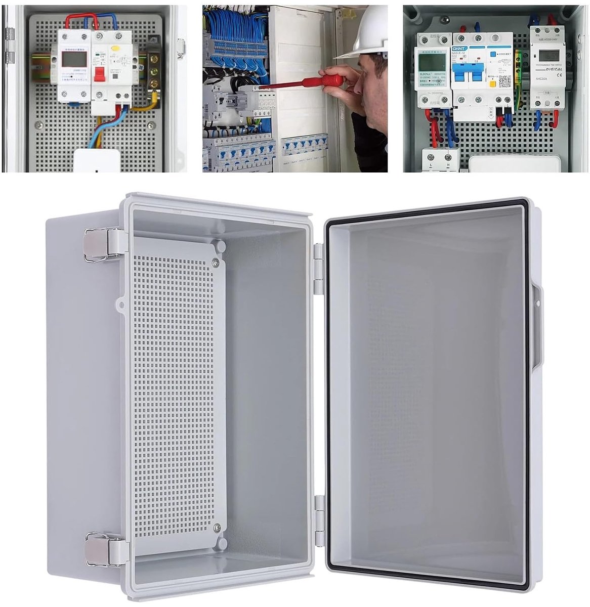 Buiten elektrische doos, waterdichte afvoerbox IP66, externe elektrische kast met wandmontage, 300×200×160mm, ideaal voor tuin en buitengebruik