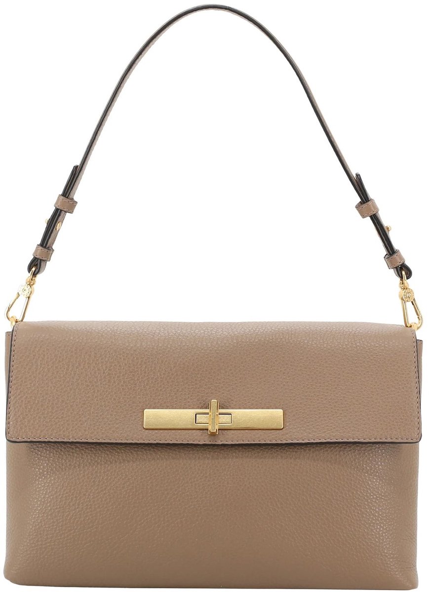 abro schoudertas Leather Agave Twist Shoulder Bag Cappuccino Taupe