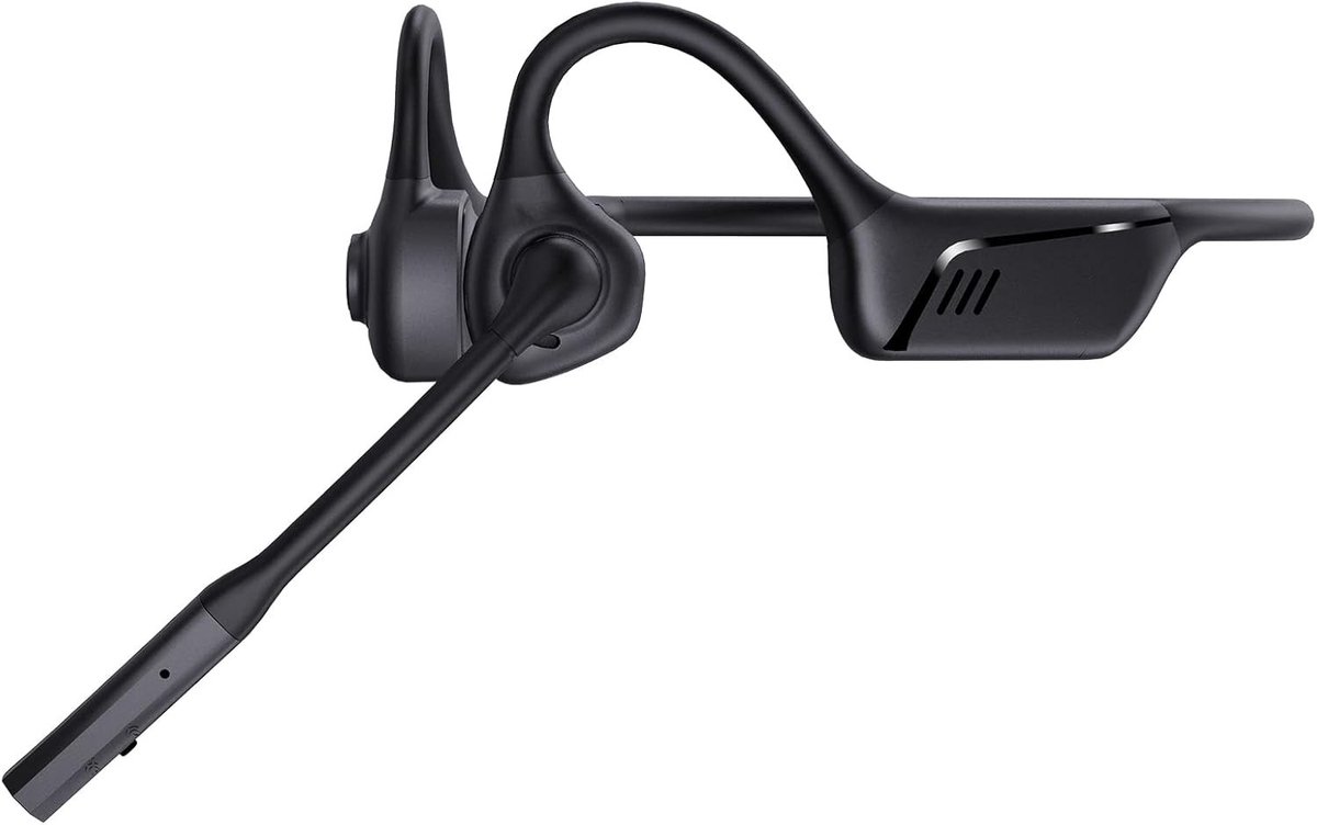 Bone conduction headphone - Zwart - Lichtgewicht Bluetooth headset met ENC ruisonderdrukking - Voor kantoor en thuiswerken