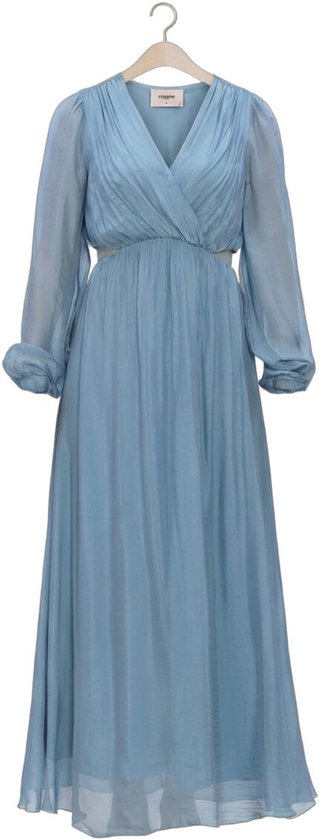 Freebird F-wv-silk-vis-26-1 Dames - Jurk - Blauw - Maat L