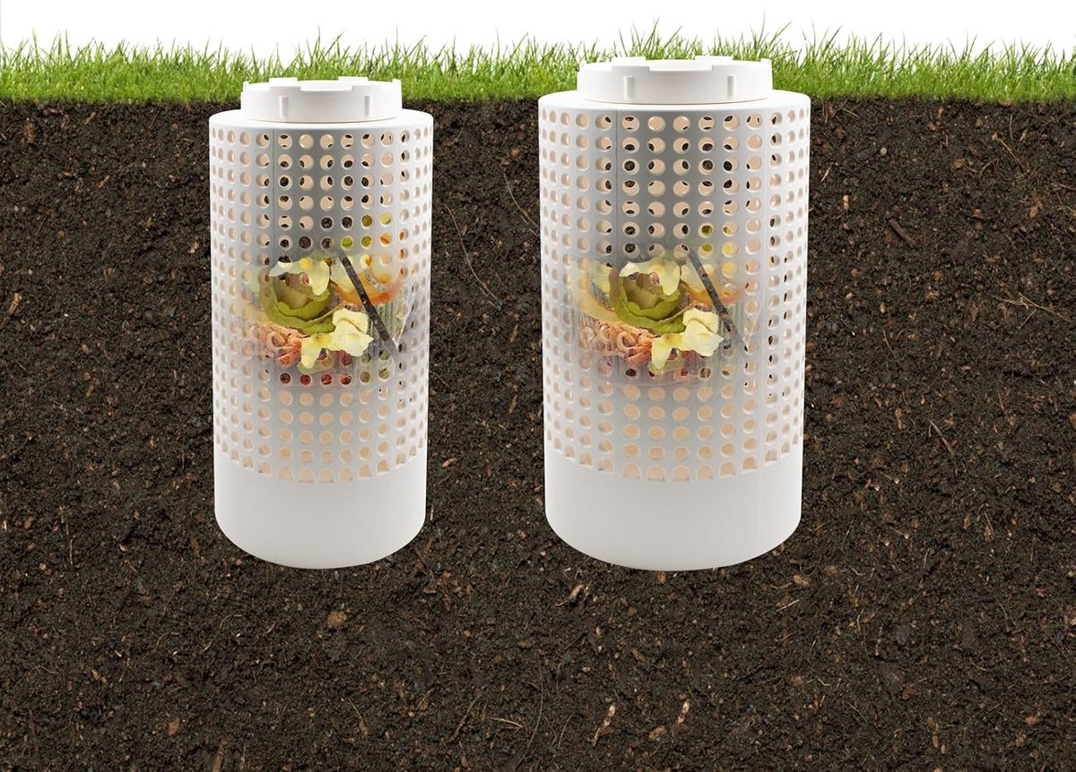 Compostemmer voor Buiten - Wit - 160 x 300 mm - Duurzaam Kunststof - Voor Tuin en Groentebed