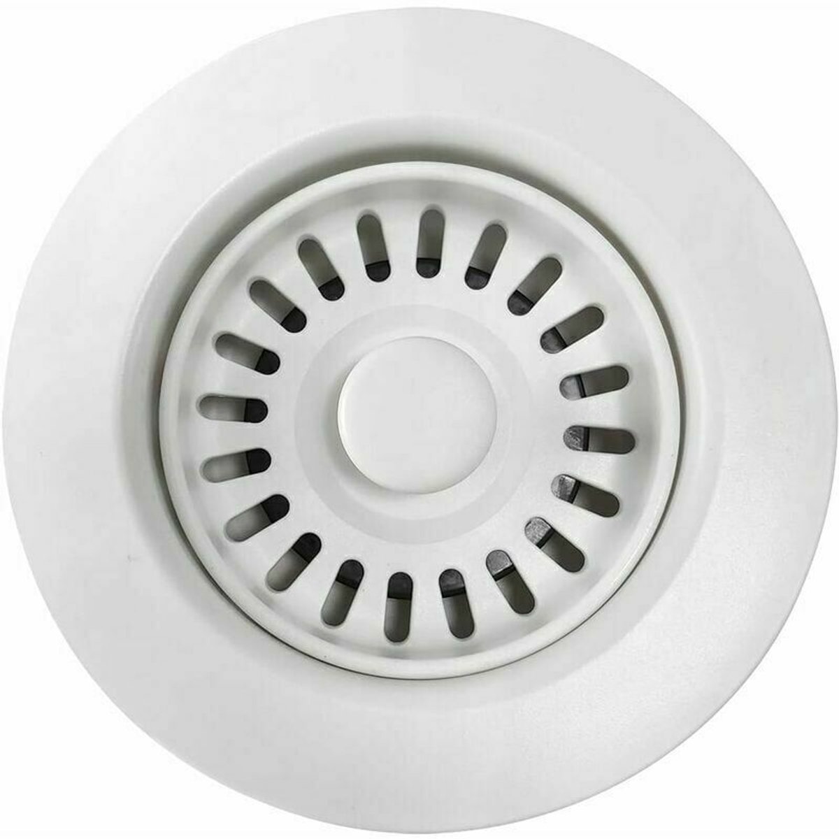 Witte polymeer afdruiprek voor de gootsteen – uitneembaar zeefmandje – geschikt voor granieten, koperen of roestvrijstalen gootstenen – afmetingen: 7,4 x 4,5 cm