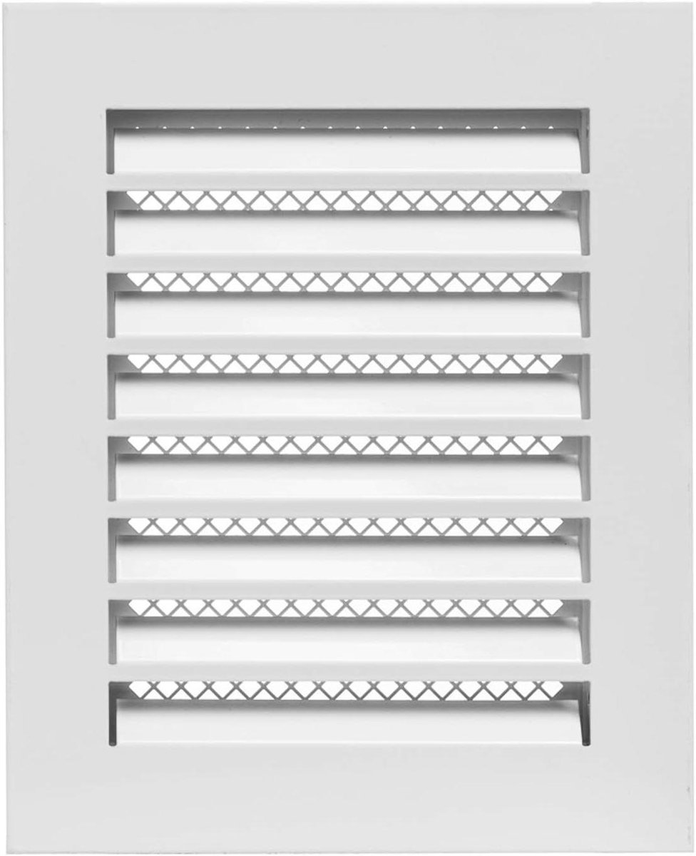 Ventilatierooster Hoekig - Metalen Rooster - Lucht Toevoer - Weerbestendig - 260 x 210 mm - Wit