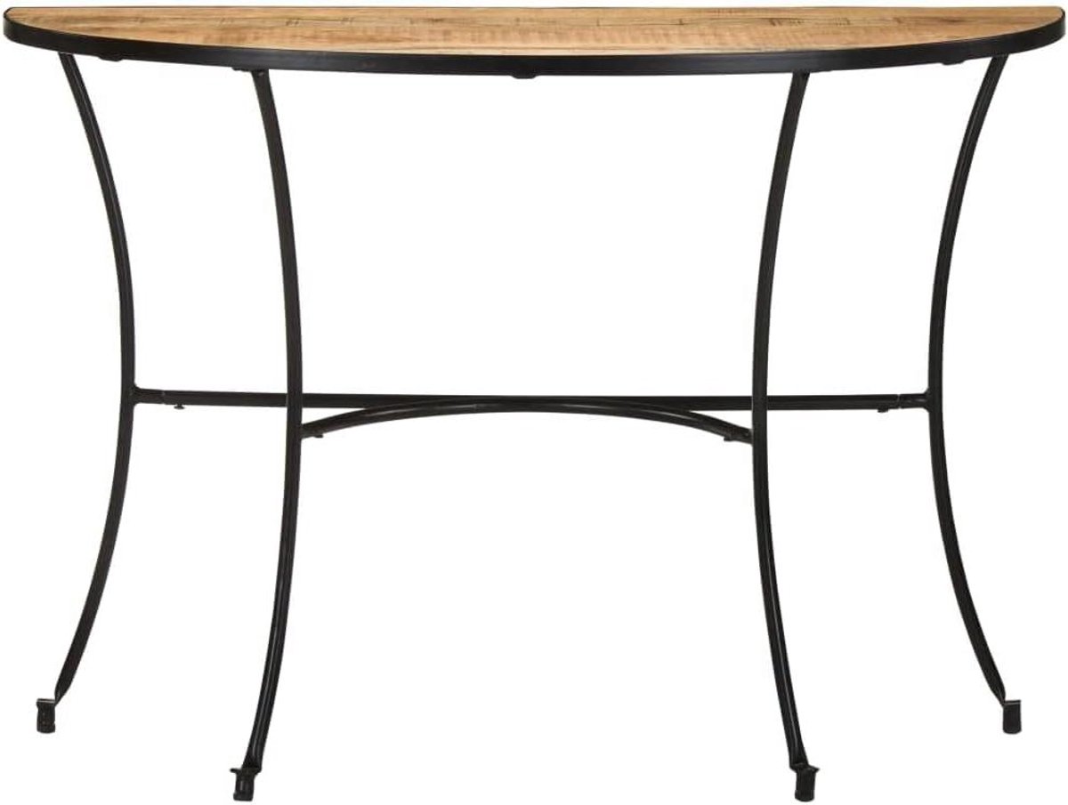 Bijzettafel Halfrond - Houten Tafel - Woonkamer Decoratie - Massief Mangohout - 110 x 40 x 77 cm - Houtkleur