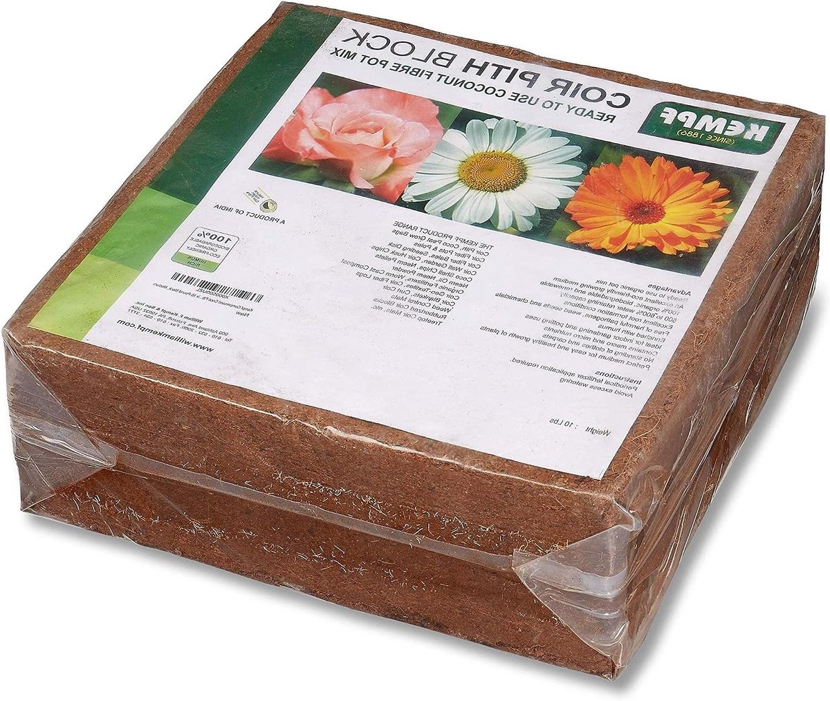 Kokosvezel Groeimix - Potgrond Blok - Planten Kweken - Hoge Waterretentie - 17 Liter - Bruin