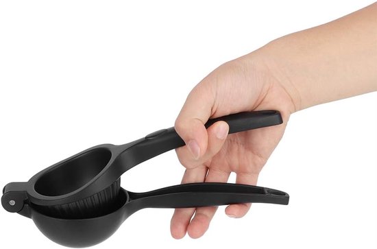 Handmatige Citroenpers - Fruitpers Keuken - Verse Sap Maken - Zware Zinklegering - 24 cm Lengte - Zwart — afbeelding 5