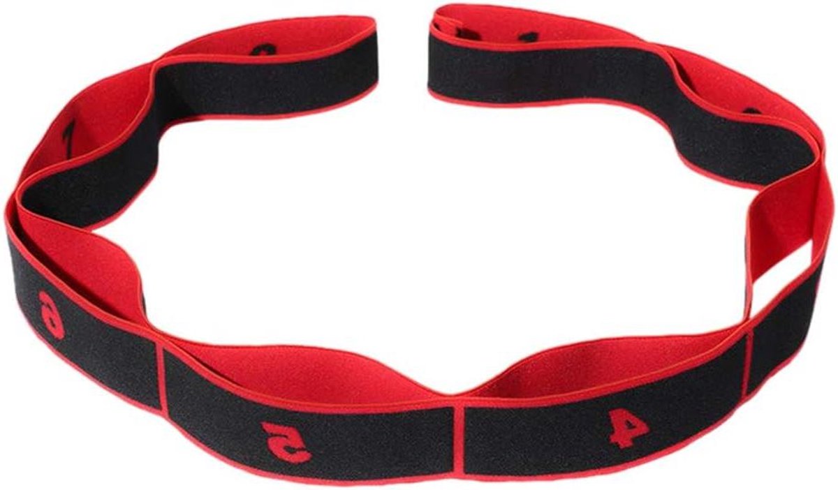 Fitness Elastieken - Weerstandsbanden Yoga - Krachttraining Pilates - 8-Loop Design - 85 cm - Rood Zwart