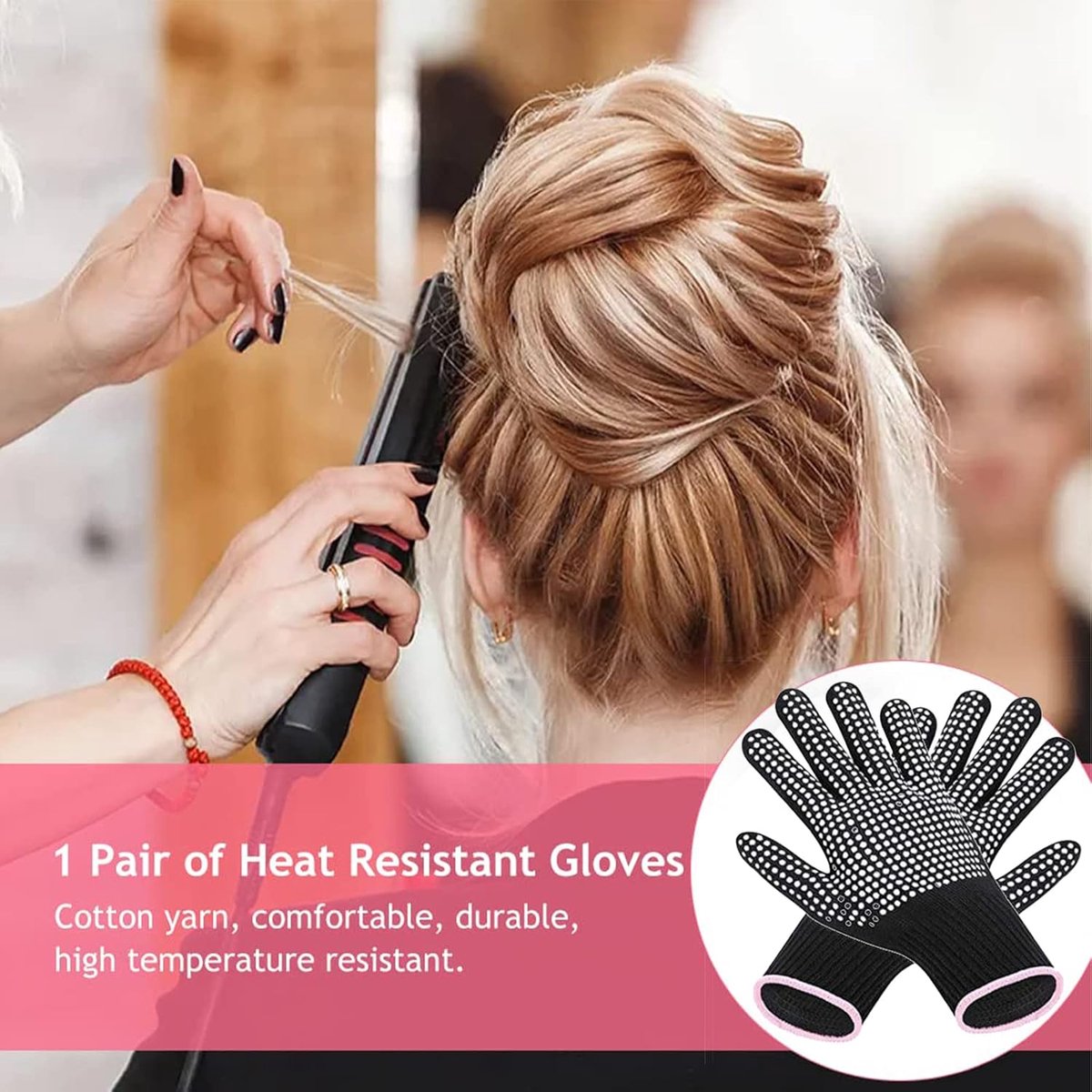 Hittebestendige handschoenen, thermische haarstylinghandschoenen, hittebestendige handschoenen voor haarstyling, salon thermische handschoenen, professionele hittebestendige en hitteblokkerende handschoenen