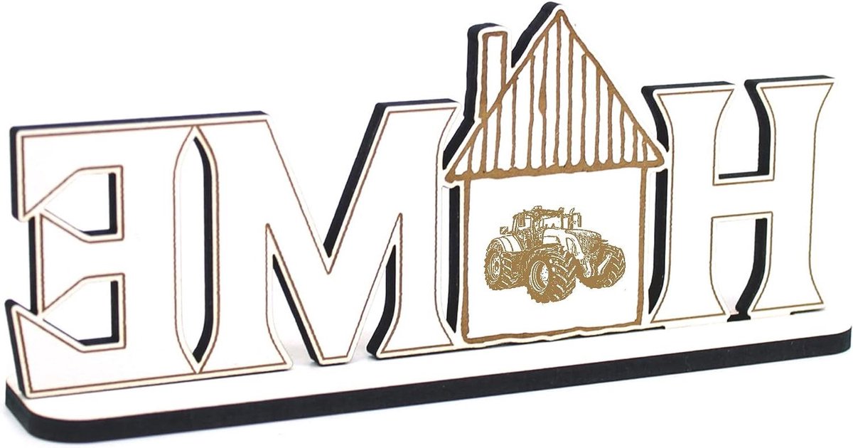 Houten Letters - Decoratie Opschrift - Woonkamer Inrichting - Landelijke Stijl - 28x12 cm - Wit