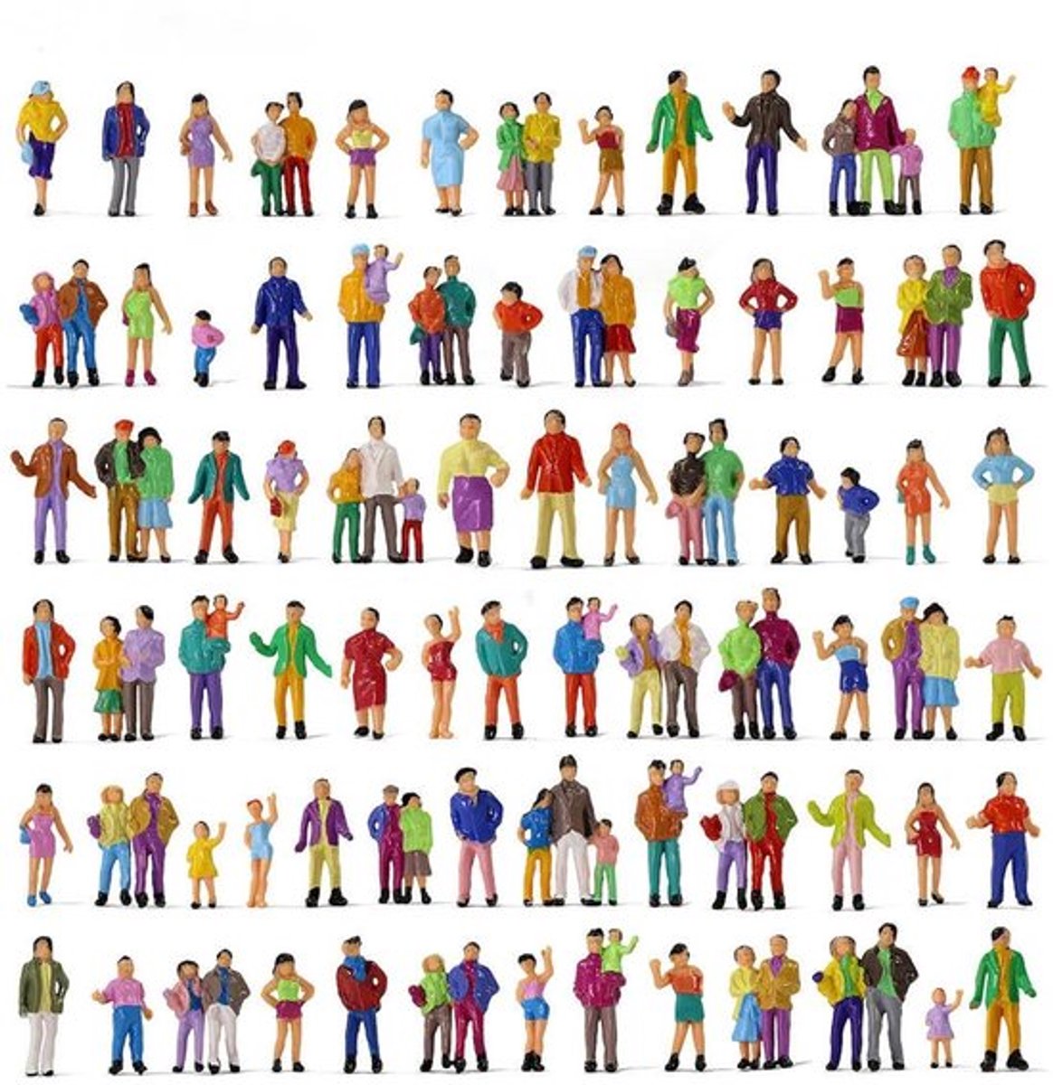 Mensenfiguren 200 Stuks - Miniatuur Figuren - 1:87 Schaal - Realistische Decoratie - Modeltrein Accessoires - Hoogwaardige Materialen - Miniatuurfiguren