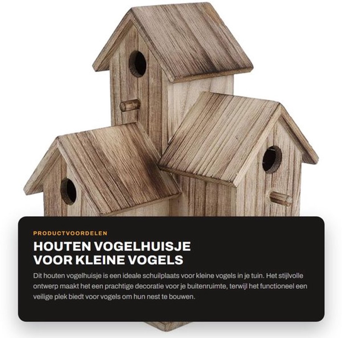 Vogelhuisje met geluid - Houten Vogelvoederhuisje - Nestkast voor kleine vogels - Buitentuin Decoratie - Ideaal voor Tuinterras - Vogelnest