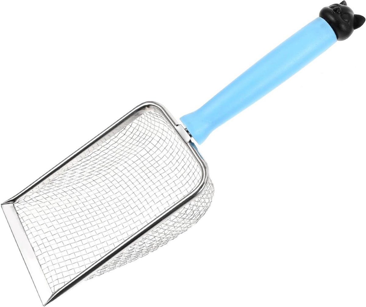 Kattenbakschep RVS - Kattenbak Schep - Kattenbak Schoonmaken - Glad Anti-aanbak Oppervlak - 30.5 cm - Hemelsblauw
