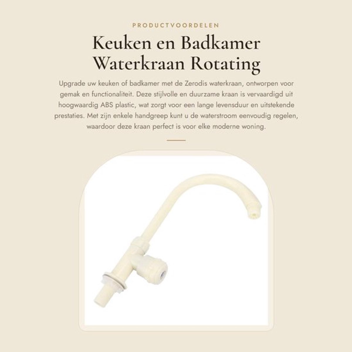 Waterkraan G1/2in - Plastic - Keuken/Badkamer - Rotating - 31.5 x 15 x 4 cm - Lichtgewicht - Duurzaam materiaal - Keukenkranen